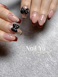 ボルドーフレンチネイル