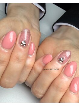 春ピンクカラーネイル