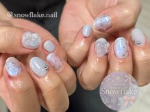 スノーフレーク(Snowflake)/韓国っぽネイル☆季節定額コース