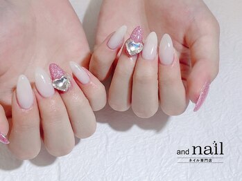 アンドラッシュ アンドネイル 本郷三丁目駅前店(and lash/and nail)/ワンカラー+パーツ