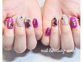 パープルマグビジューネイル☆