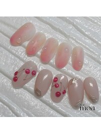 さくらんぼ　桃　ネイル　新所沢