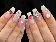 フェイン 青山店(fein.)/black×pink大人ガーリーネイル