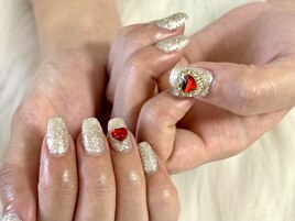 きらきらシルバーネイル