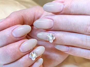 ネイルマジック 仙台一番町店(NAIL MAJIC)/シンプルビジューカラグラネイル
