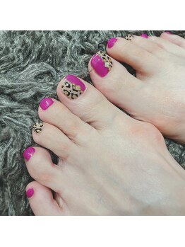 リブ(Lib)/フットネイル/ヒョウ柄ネイル