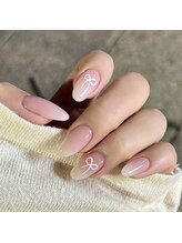ヘブン ネイル 鶯谷(HEAVEN Nail)/Cute Ombre Nails with Bows 