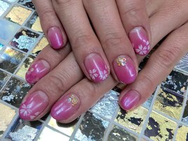 ラインストーン/フラワーネイル