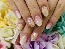 ダブルネイル(Double Nail)/【ほり】白グラ×シェル