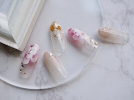 大人フラワーアートネイル