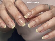 ネイルドットスタジオ 堺筋本町(NAIL DOT STUDIO)/パステルイエローフレンチ