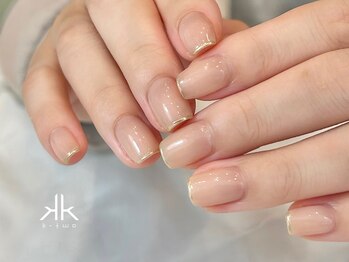 ケーツーネイル(k-two nail)/スキニーミラーフレンチ(みな)