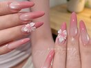 花xピンクxカラーグラ