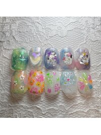 お花ネイルカラフルマグネット