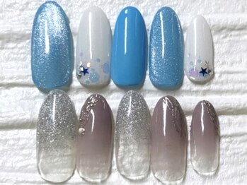 キャンアイドレッシー 博多店(Can I Dressy)の写真/リーズナブルにオシャレを♪ワンカラー¥3500/カラグラ¥3500/フレンチラメライン込¥4000♪写真は¥4000☆