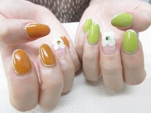 ネイルサロン キラップ(Nail Salon KiLAP)/３Dお花×ふちどり￥8500