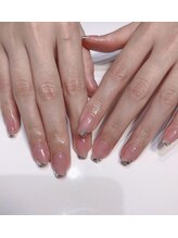 クリスタルネイルサロン(Crystal Nail)/斜めガラスフレンチ