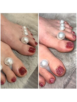 フラッシュネイル赤！！