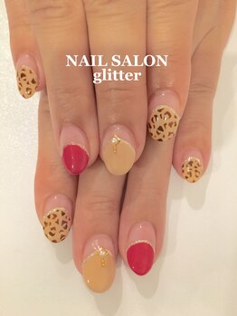 ネイルサロン グリッター(NAIL SALON glitter)/レオパード柄ネイル