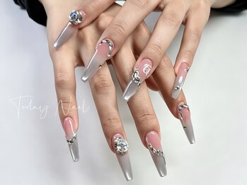 トゥデイ ネイル 新栄(Today Nail)の写真/トレンドネイルは長さだしOK♪パーツ豊富で美フォルムも叶う！