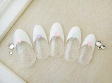 ネイルサロンフォーユー(for u)/フレンチ×ハートホロ￥5980