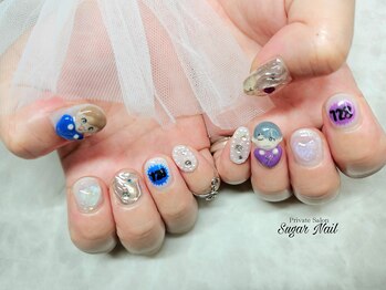 シュガーネイル(sugar nail)/なにわ男子推しネイル