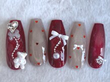 マイフェアレディ 今池(MyFairLady)/赤リボン×くまネイル