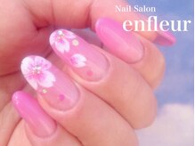 ネイルサロン アンフルール/手描き桜アート☆