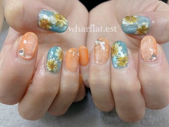 ワーフラット エスト(wharflat.est)の写真/【人気No.1☆定額デザイン◆クーポン利用でハンド4900円♪】美しい指先に気分がアガる！モチの良さも◎