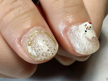 わがままキャット/雪だるまネイル