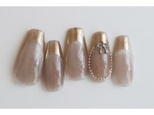 ココネイル/ミラーフレンチネイル