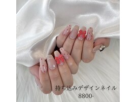 ハート×リボンネイル