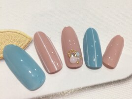 春色ストライプネイル