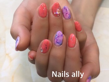 ネイルズアリー 立川店(Nails ally)/たらし込みリキッドアート