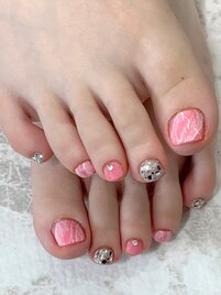 大理石風フットネイル