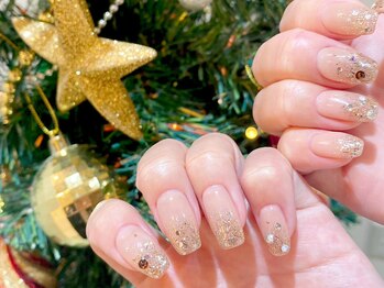 クリスマス☆ちゅるんラメnail