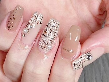 20～40代に人気♪ツイードネイル