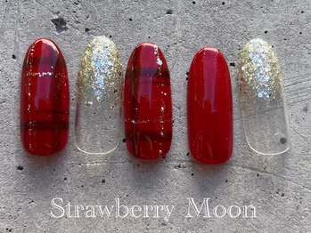 サロンストロベリームーン(Salon Strawberry Moon)/チェックネイル¥7980