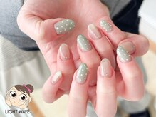ネイルサロン ライトウェーブ 松本駅前店/抜け感×ドット柄ネイル♪