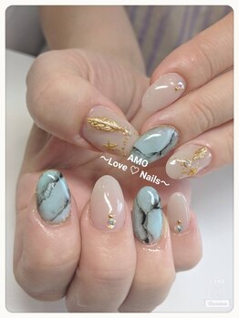 アモ ラブネイルズ(AMO Love nails)/大人可愛い天然石