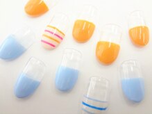 ネイルサロン クイール 小山店(NAIL SALON QUILL)/ハーフフレンチ×ボーダーアート