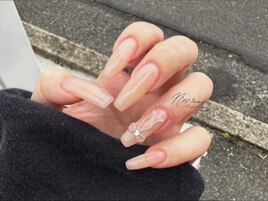 #チェーンリボンネイル