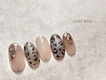 ルークネイル 恵比寿店(LUKE NAIL)/くすみレオパードマグネット　春