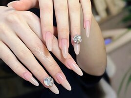 ワンカラー＋長さだし＋パーツ