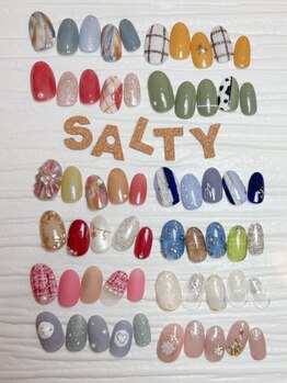 ネイルアンドアイラッシュサロン ソルティ 寺田町(salty)の写真/【4種から選べるマンスリー定額コース¥5500・季節の選べるデザインコース¥6160】パラジェル＋770円で変更◎