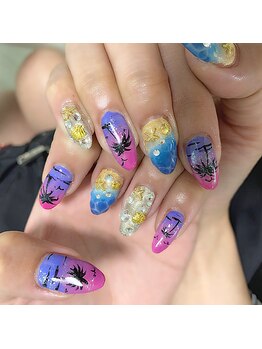 ヤシの木モチーフ　夏マスト