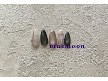 ブルームーン(bluemoon)/秋色チェックネイル　¥6000