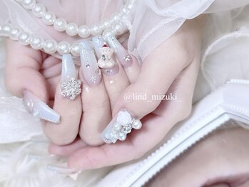 リンドネイル バイ モカ アンド ララ(Lind nail by moca and LaLa)/ブルー/冬ネイル