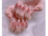 【Hand】チップ長さだし　チークネイル/スートン6個　￥10560