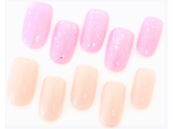 ネイルサロン クイール 小山店(NAIL SALON QUILL)/ワンカラー＋ラメがけ